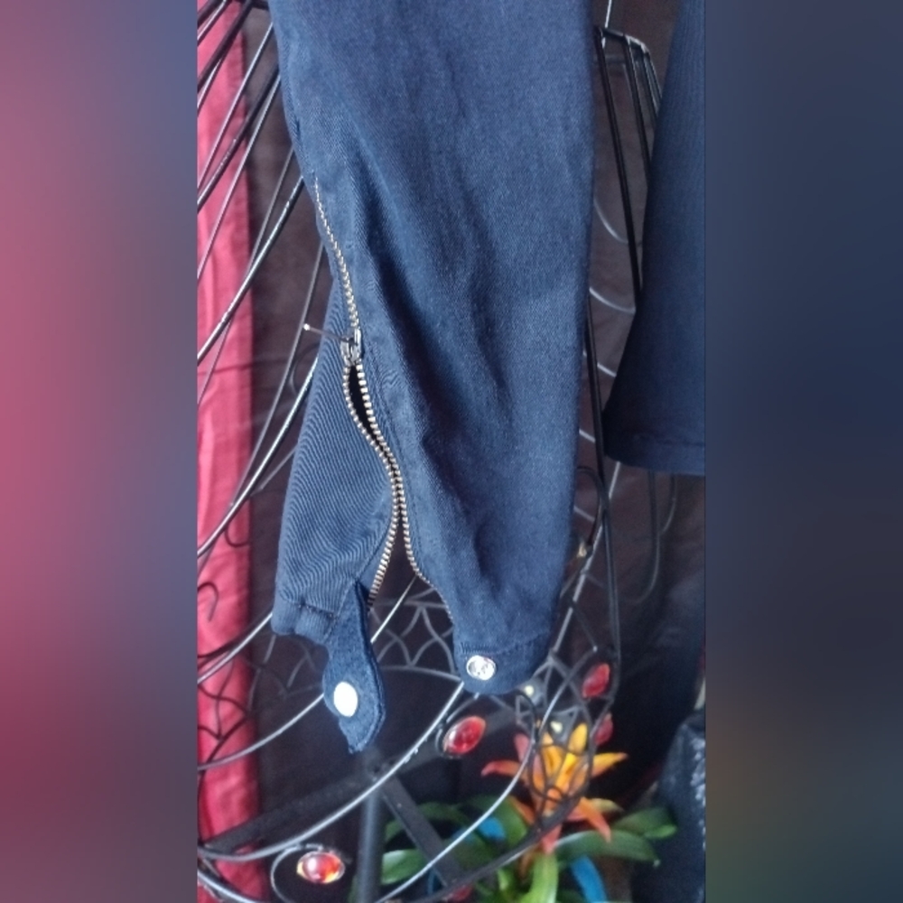 LEVEL 99 Premium Denim Riley Moto skinny jeans size 27 dark blue - Picture 6 of 8